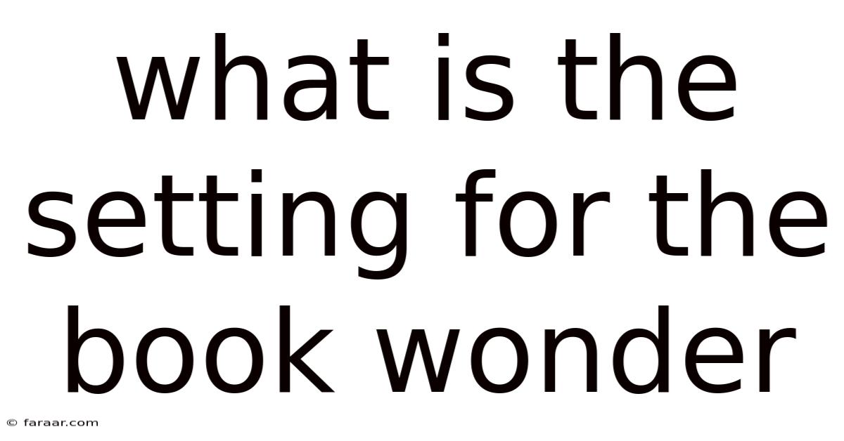 What Is The Setting For The Book Wonder
