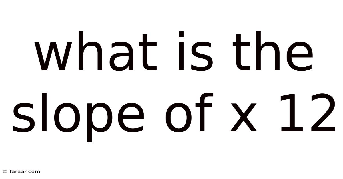 What Is The Slope Of X 12