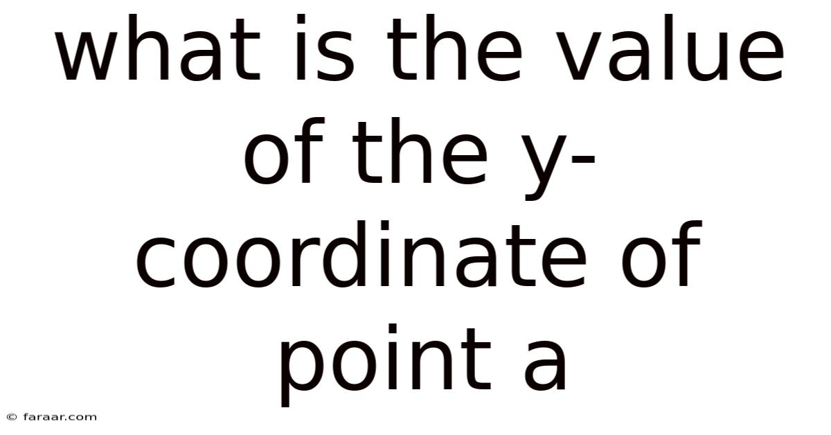 What Is The Value Of The Y-coordinate Of Point A