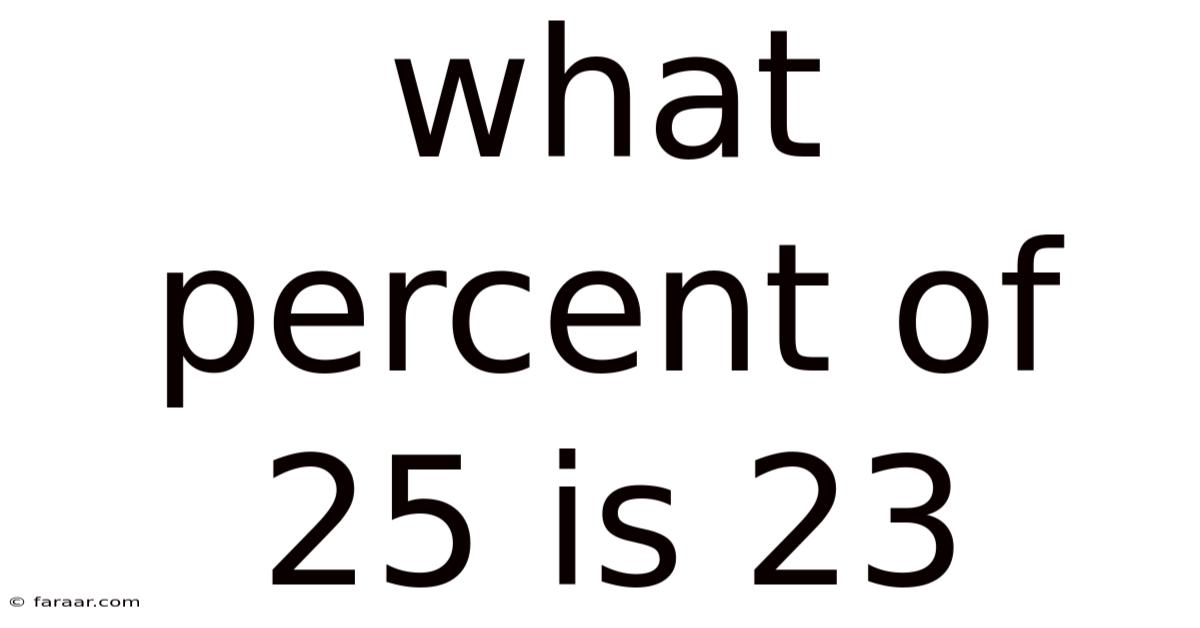 What Percent Of 25 Is 23