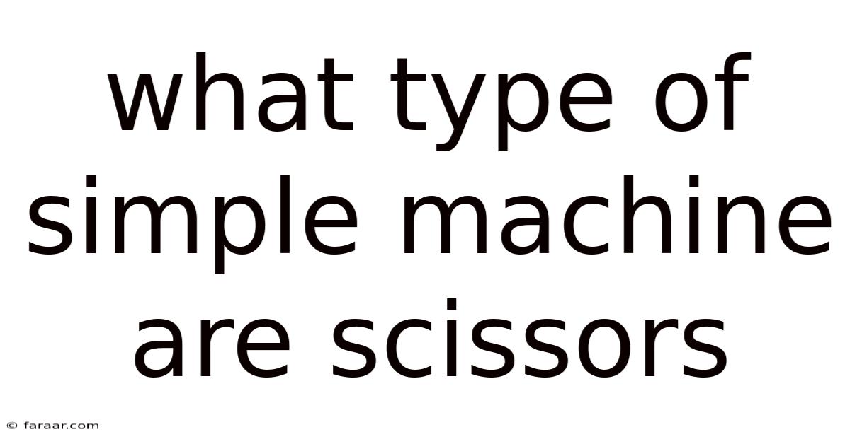 What Type Of Simple Machine Are Scissors