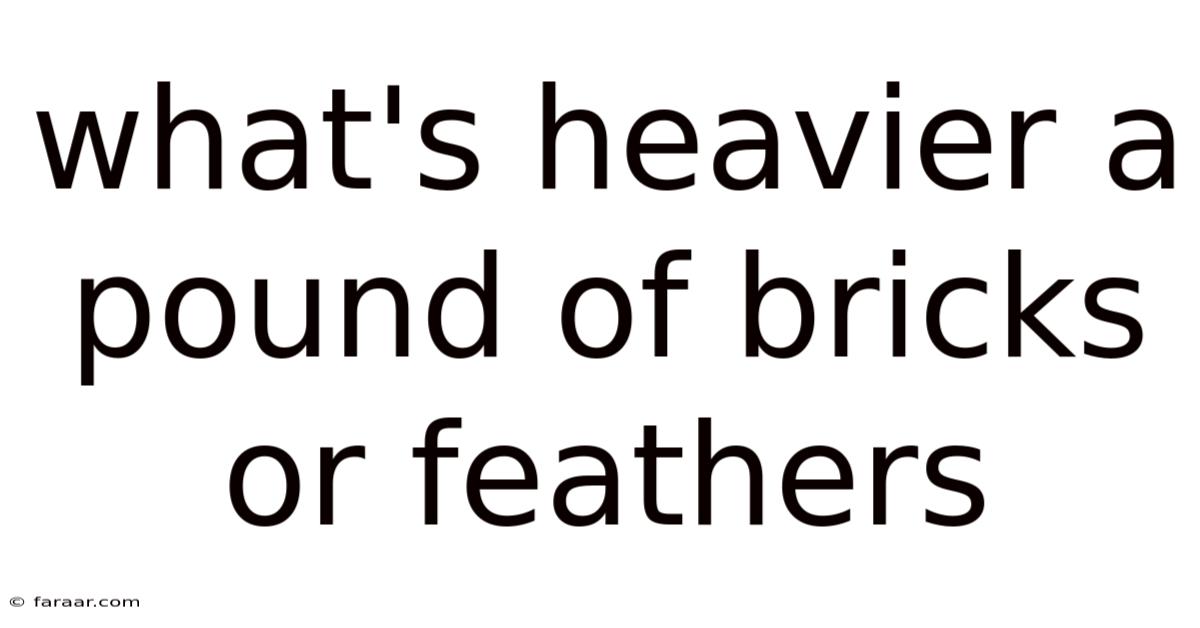 What's Heavier A Pound Of Bricks Or Feathers
