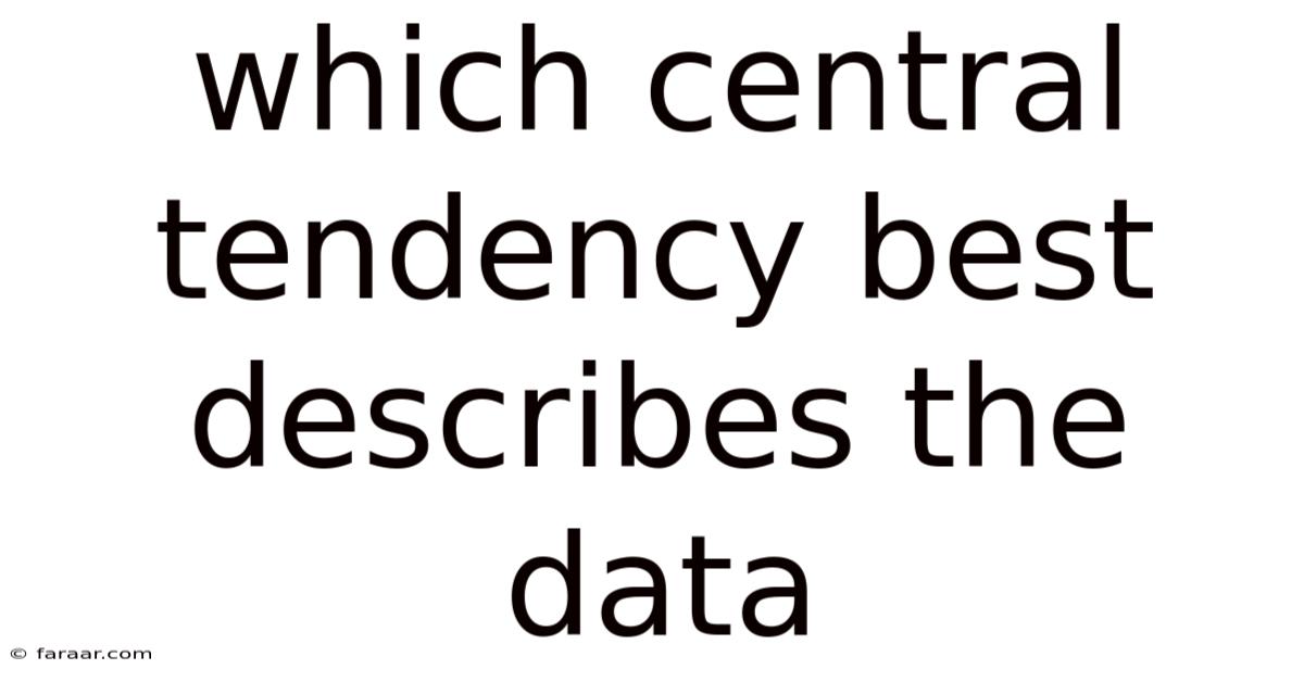 Which Central Tendency Best Describes The Data