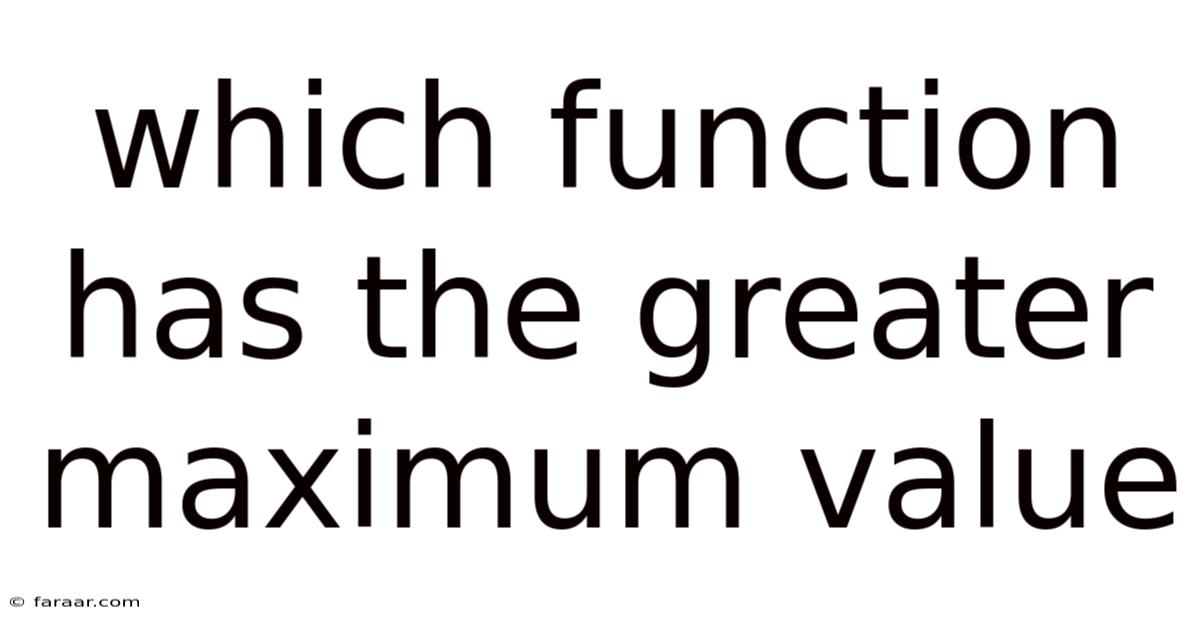 Which Function Has The Greater Maximum Value