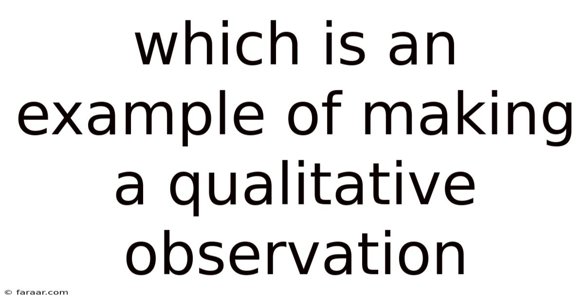 Which Is An Example Of Making A Qualitative Observation