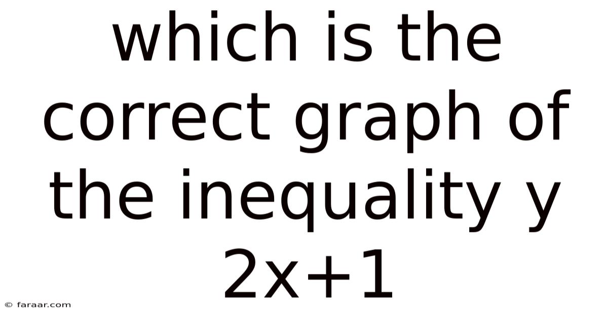 Which Is The Correct Graph Of The Inequality Y 2x+1