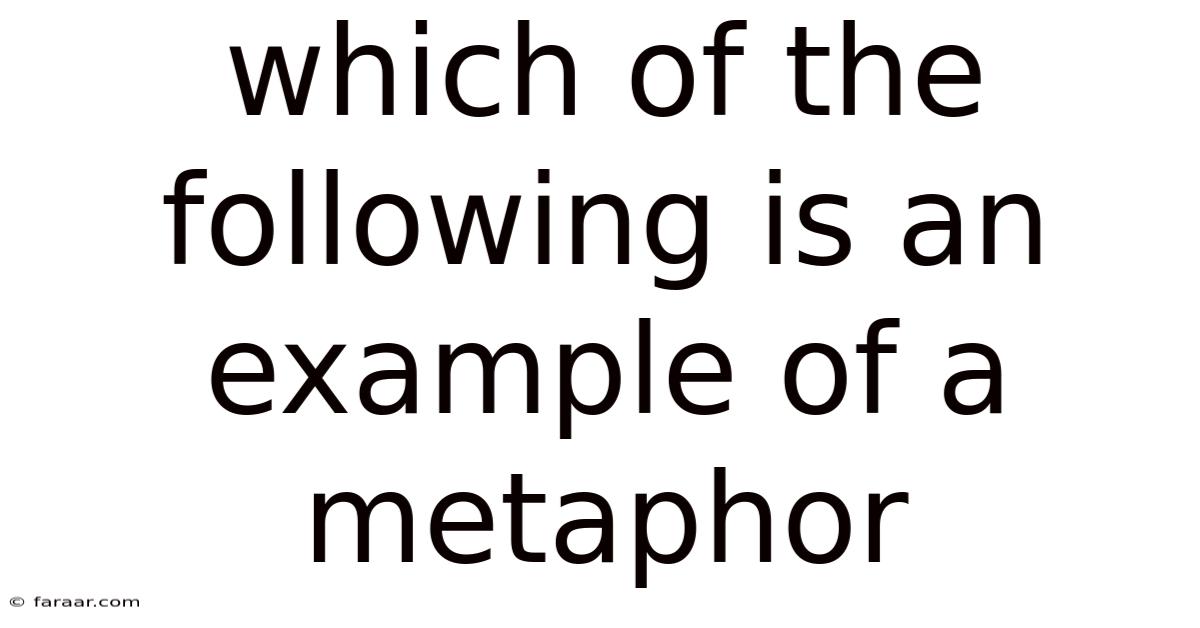 Which Of The Following Is An Example Of A Metaphor