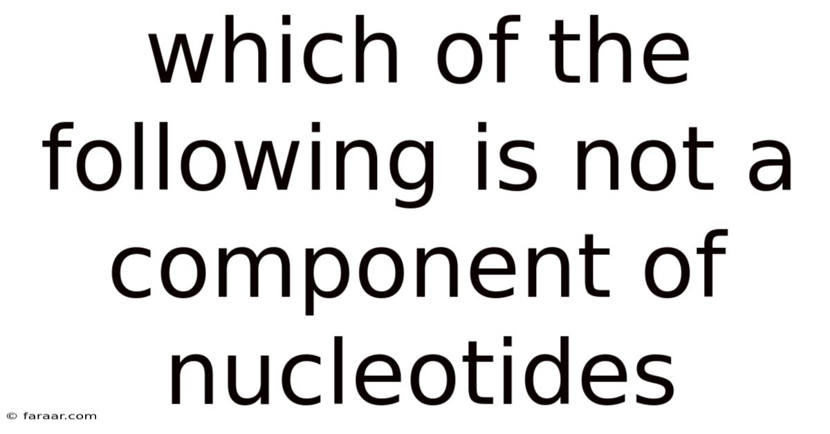 Which Of The Following Is Not A Component Of Nucleotides