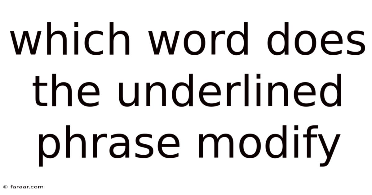 Which Word Does The Underlined Phrase Modify