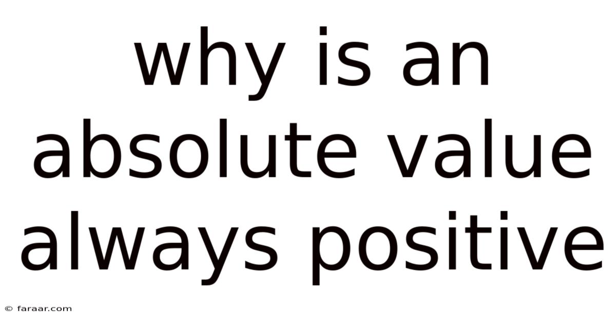 Why Is An Absolute Value Always Positive