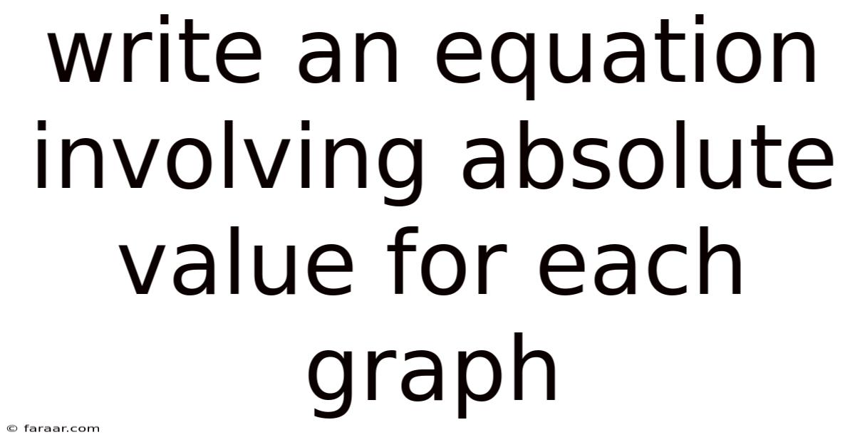 Write An Equation Involving Absolute Value For Each Graph